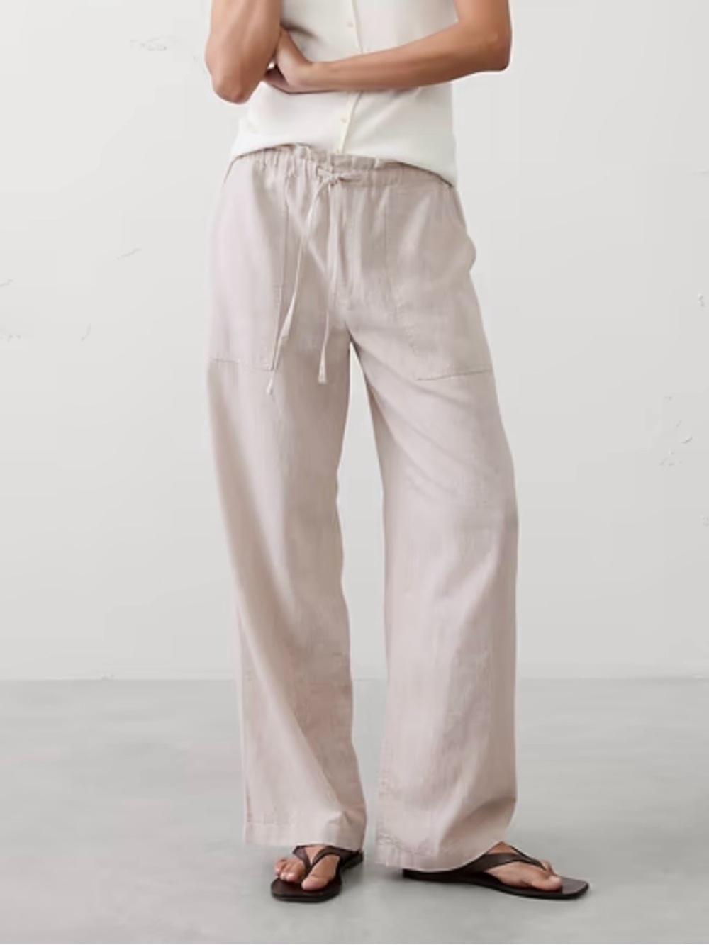 Banana Republic Factory Linen Blend Pull On Pant